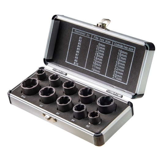 SET 10 TUBULARE PENTRU EXTRAS DESFACUT SURUBURI UZATE 3/8 9-19MM TOPMASTER