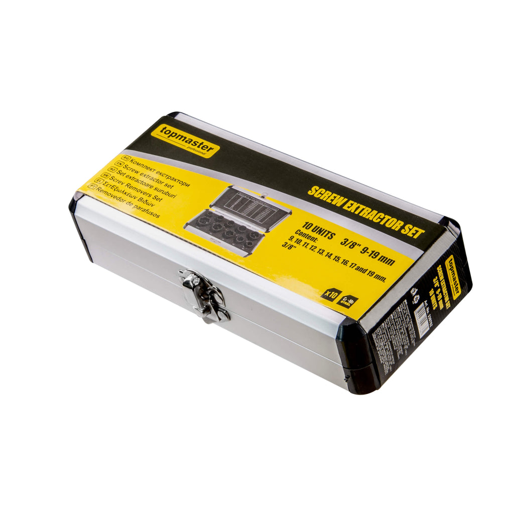 SET 10 TUBULARE PENTRU EXTRAS DESFACUT SURUBURI UZATE 3/8 9-19MM TOPMASTER