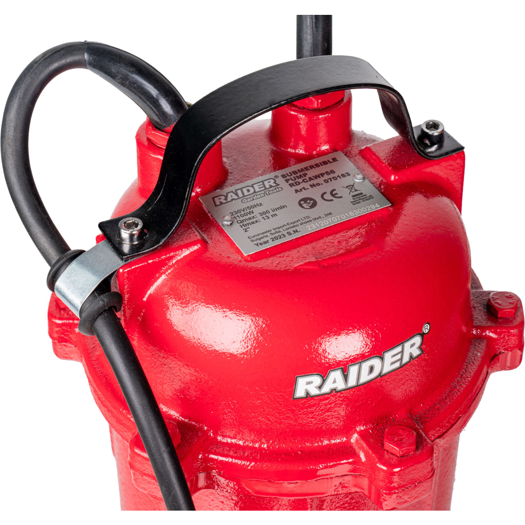 POMPA SUBMERSIBILA PENTRU APA MURDARA CU TOCATOR 1100W 1" 300L/min 13M RAIDER RD-CAWP56