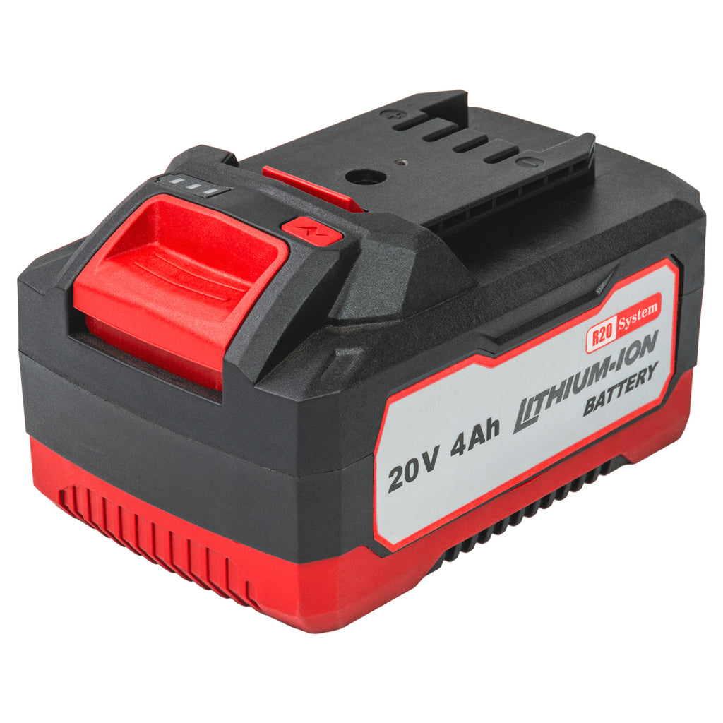 POLIZOR UNGHIULAR 125MM CU ACUMULATOR R20 4Ah 2 DISCURI DE TAIERE SI CUTIE PLASTIC RAIDER PRO