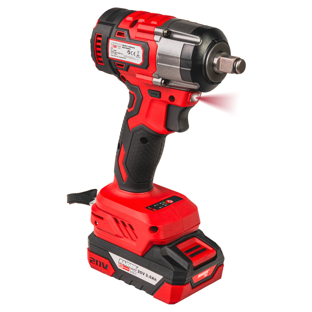 SET MASINA DE GAURIT SI INSURUBAT CU PERCUTIE 44Nm, PISTOL CHEIE CU IMPACT 1/2 320Nm CU ACUMULATOR 2X2Ah RAIDER PRO