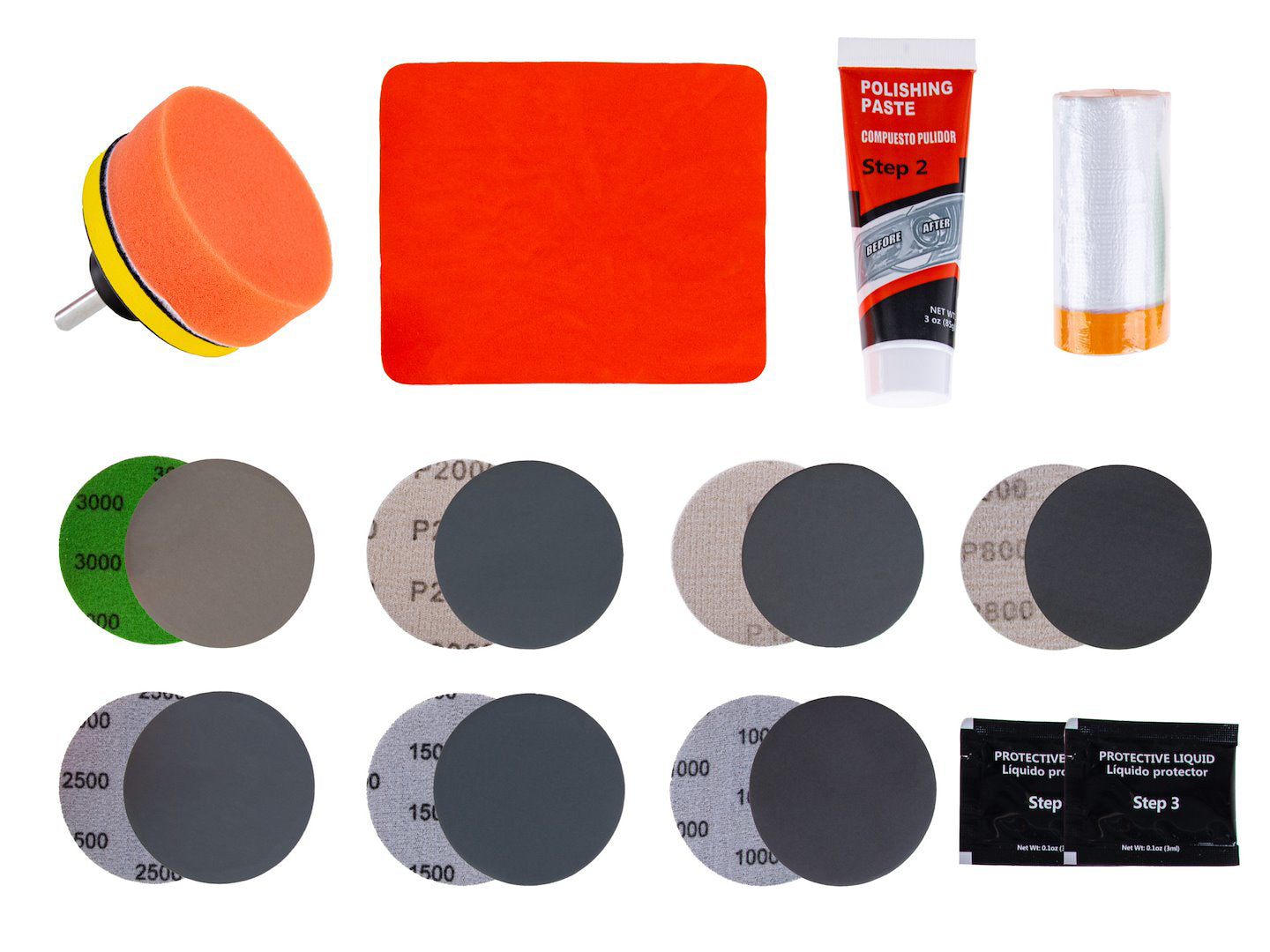 KIT RESTAURARE FARURI AUTO GEKO - LUSTRUIRE,POLISAT, PROTECTIE UV, REINNOIRE PLASTIC