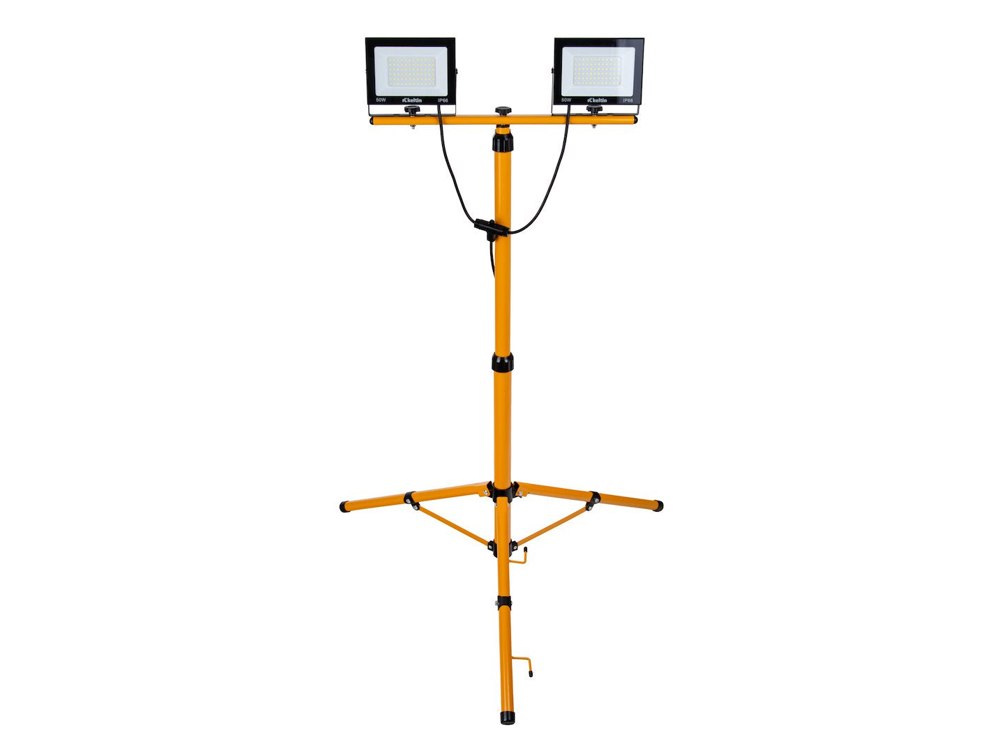 PROIECTOR, LAMPA DE LUCRU LED 2 X 50W CU STATIV REGLABIL 60-160 CM, ALB NEUTRU 4500K IP66 - KELTIN