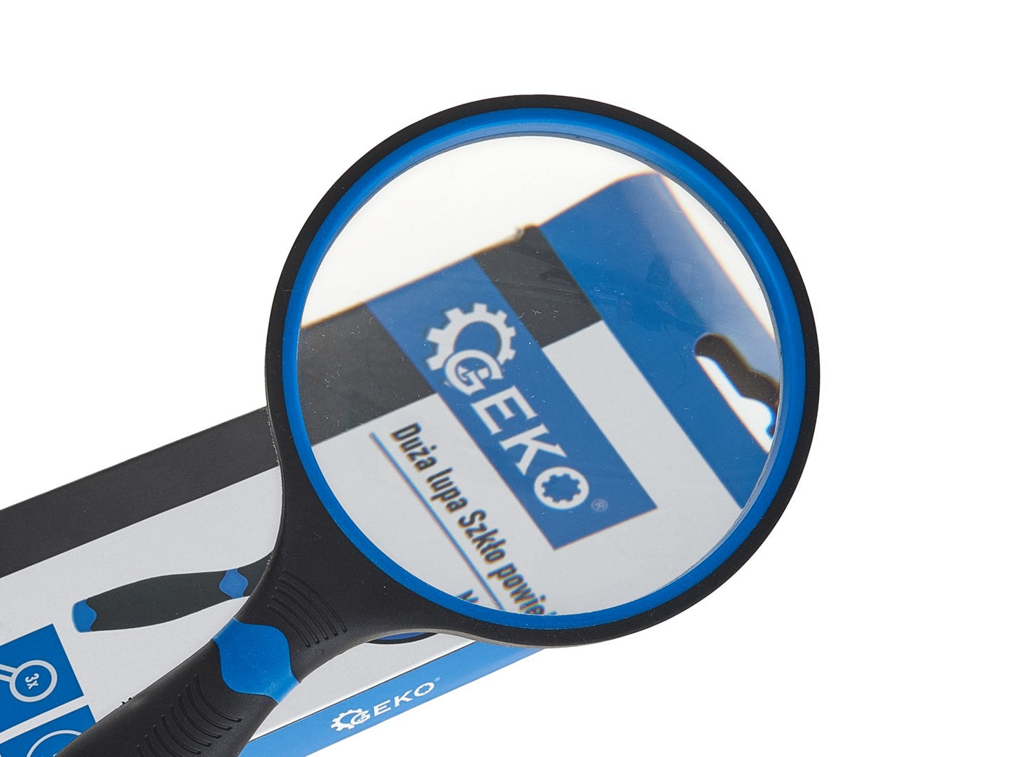 LUPA CU MANER CAUCIUCAT 3X 100MM GEKO