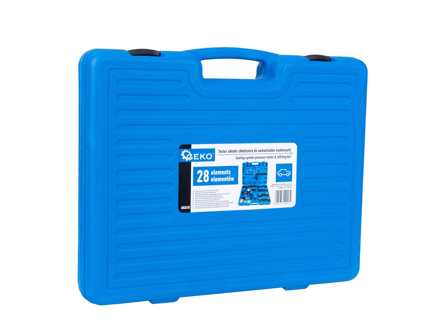 TESTER VERIFICARE SISTEM DE RACIRE AUTO, 28 PIESE - TEST PRESIUNE SI ETANSIETATE - GEKO