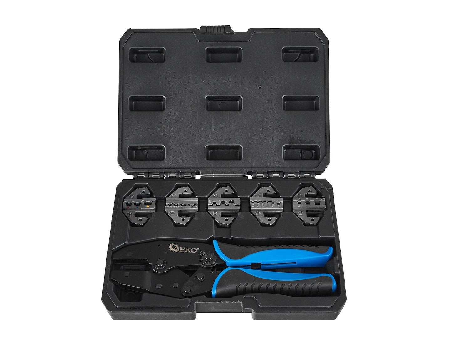 CLESTE PENTRU SERTIZARE MUFE SI CONECTORI CU 5 CAPETE INTERSCHIMBABILE GEKO