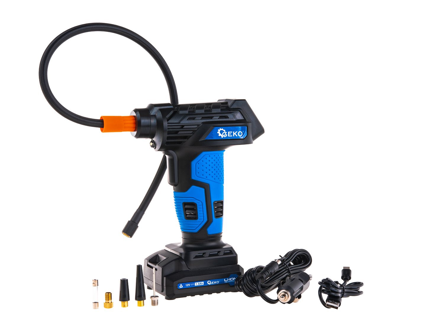 COMPRESOR AUTO PORTABIL CU ACUMULATOR 12V AFISAJ LCD GEKO