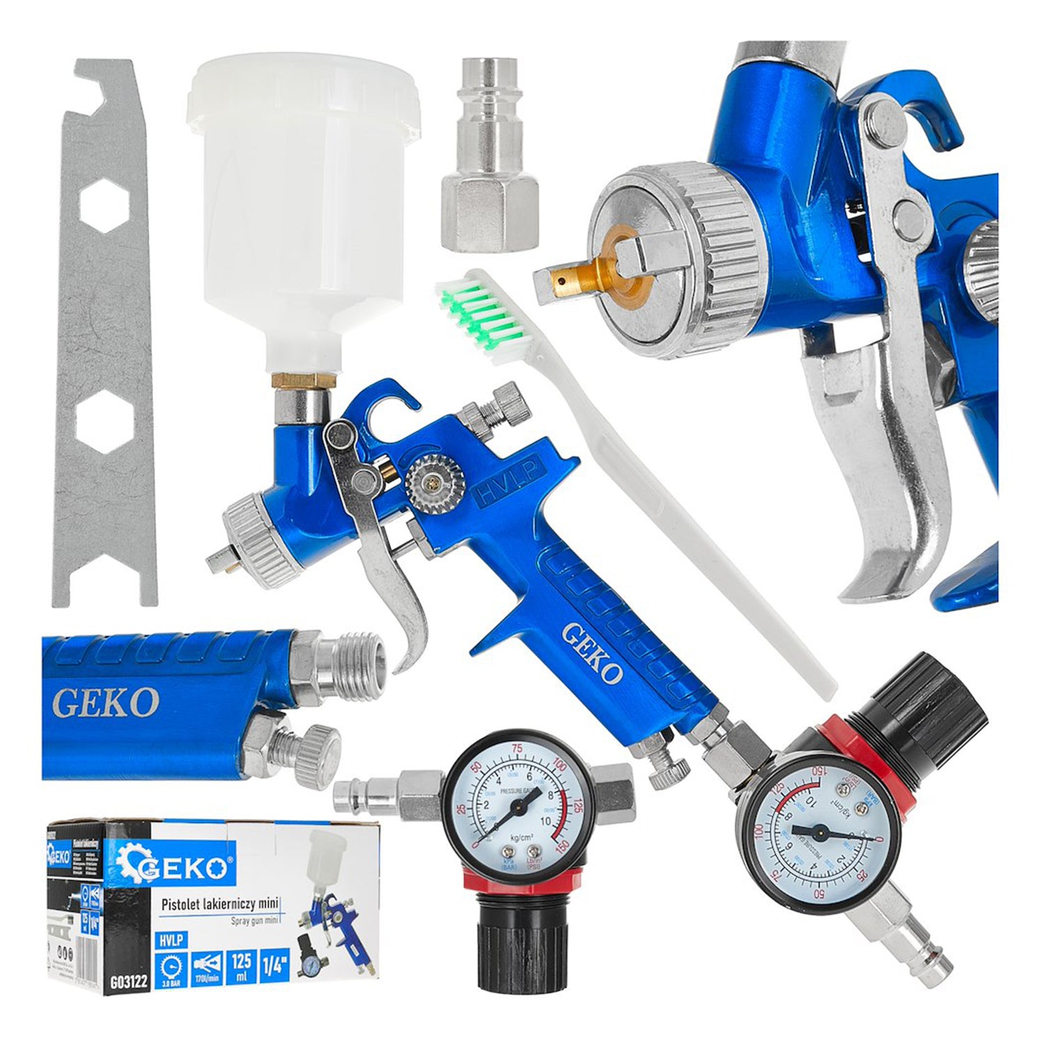 PISTOL DE VOPSIT HVLP 125ML 0.8MM CU REGULATOR DE PRESIUNE