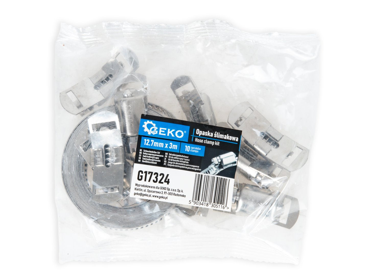 SET 10 COLIERE FURTUN CU BANDA METALICA 12.7MM X 3M GEKO