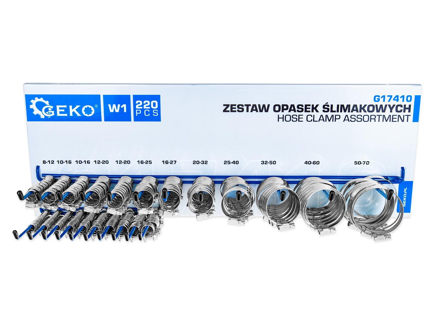 SET 220 COLIERE METALICE PENTRU FURTUN SI CONDUCTE, CU SUPORT DE PERETE