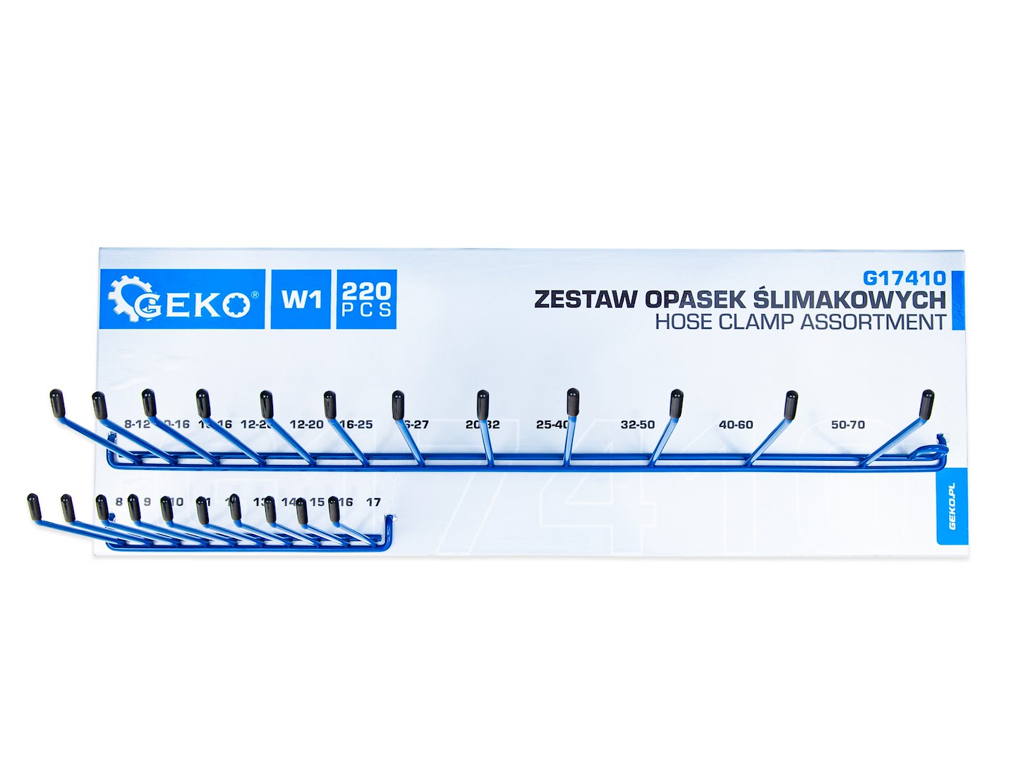 SET 220 COLIERE METALICE PENTRU FURTUN SI CONDUCTE, CU SUPORT DE PERETE