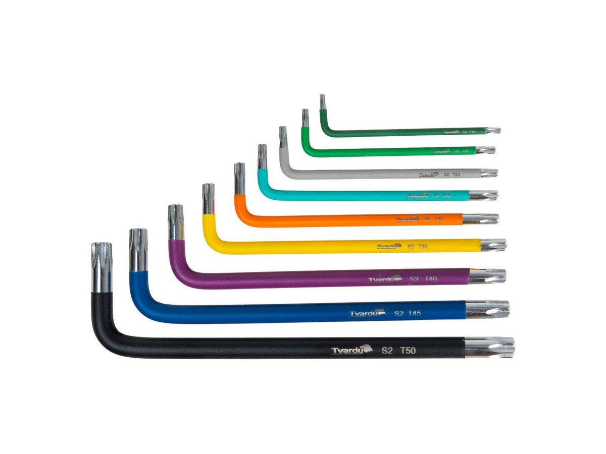 Set 9 chei TORX scurte tip L colorate T10-T50 TVARDY