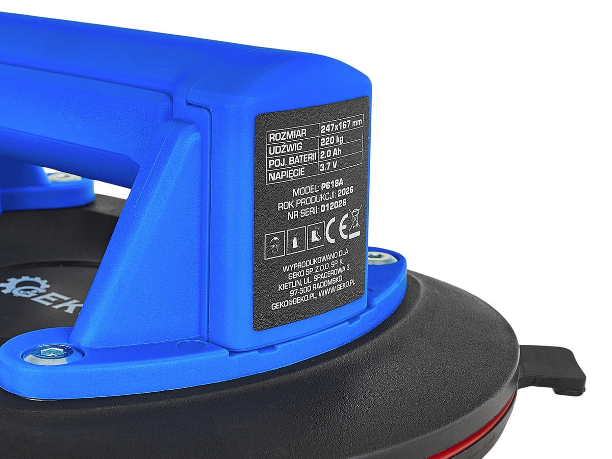 Ventuza cu acumulator 247x167mm 3.7v 2.0ah 220 kg Geko