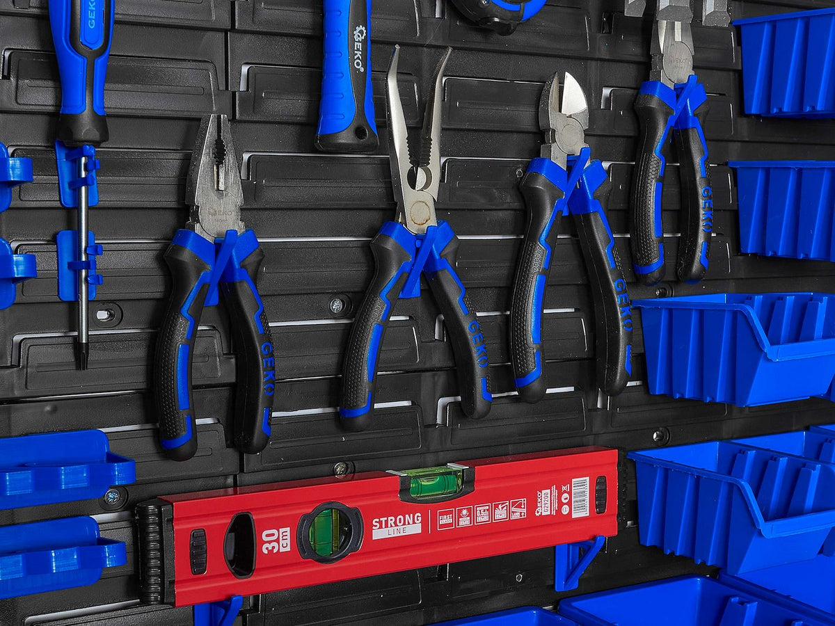 Panou suport organizator de scule cu cutii depozitare 78 piese 1152x780mm Geko