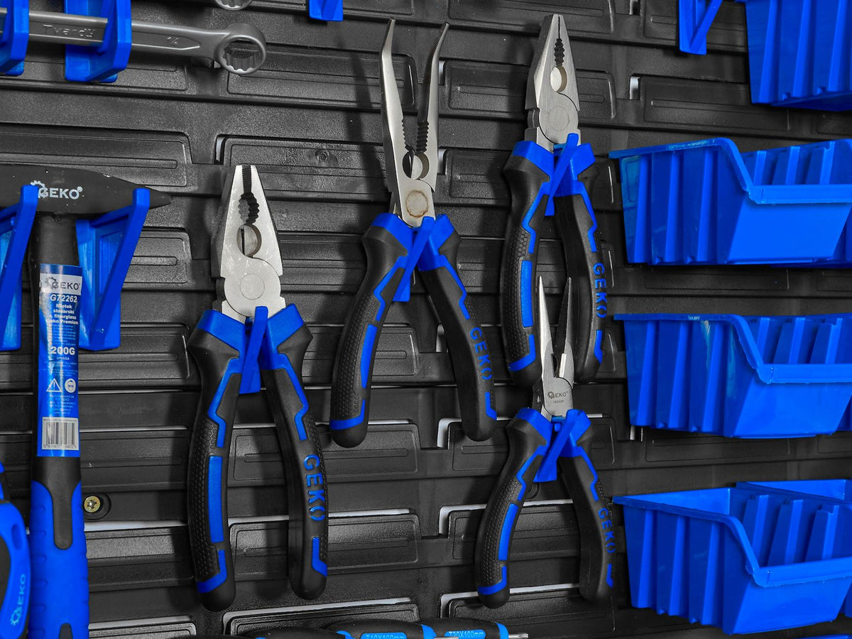Panou suport organizator de scule cu cutii depozitare 69 piese 1152x780mm Geko