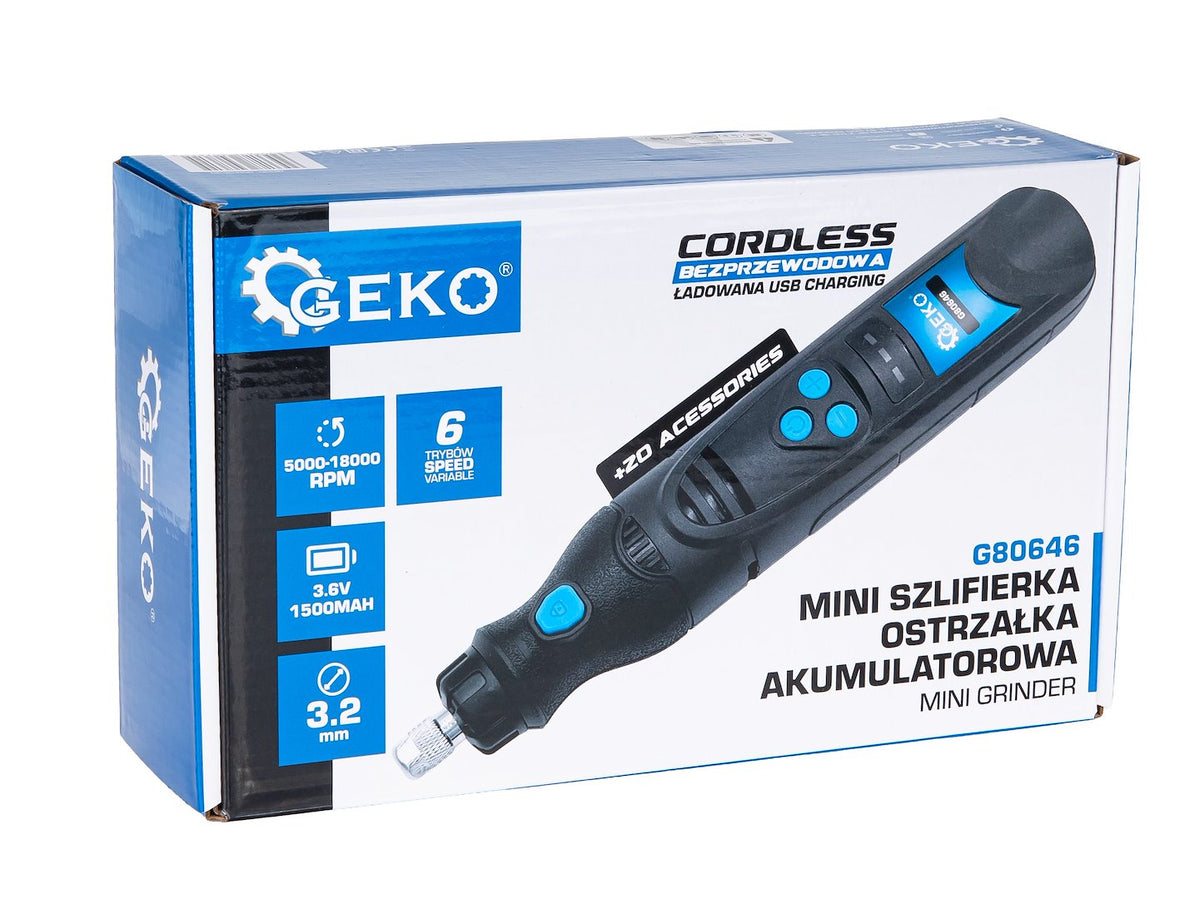 Mini polizor drept cu acumulator si accesorii 3.6v 1500mah Geko