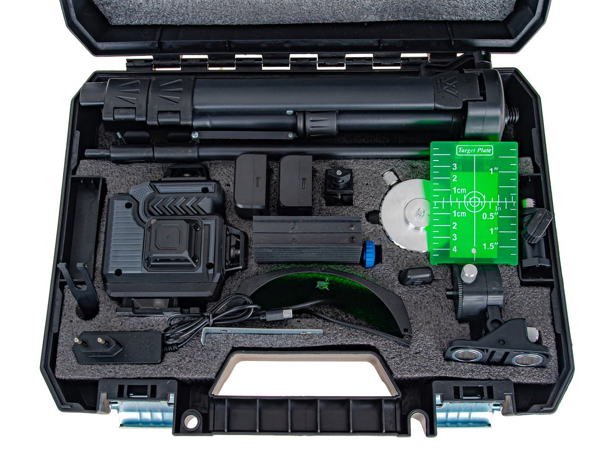Nivela cu laser 360 grade 4d cu 2 acumulatori si trepied