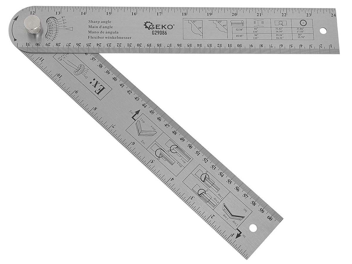 Raportor unghiular reglabil pentru tamplarie 600mm Geko
