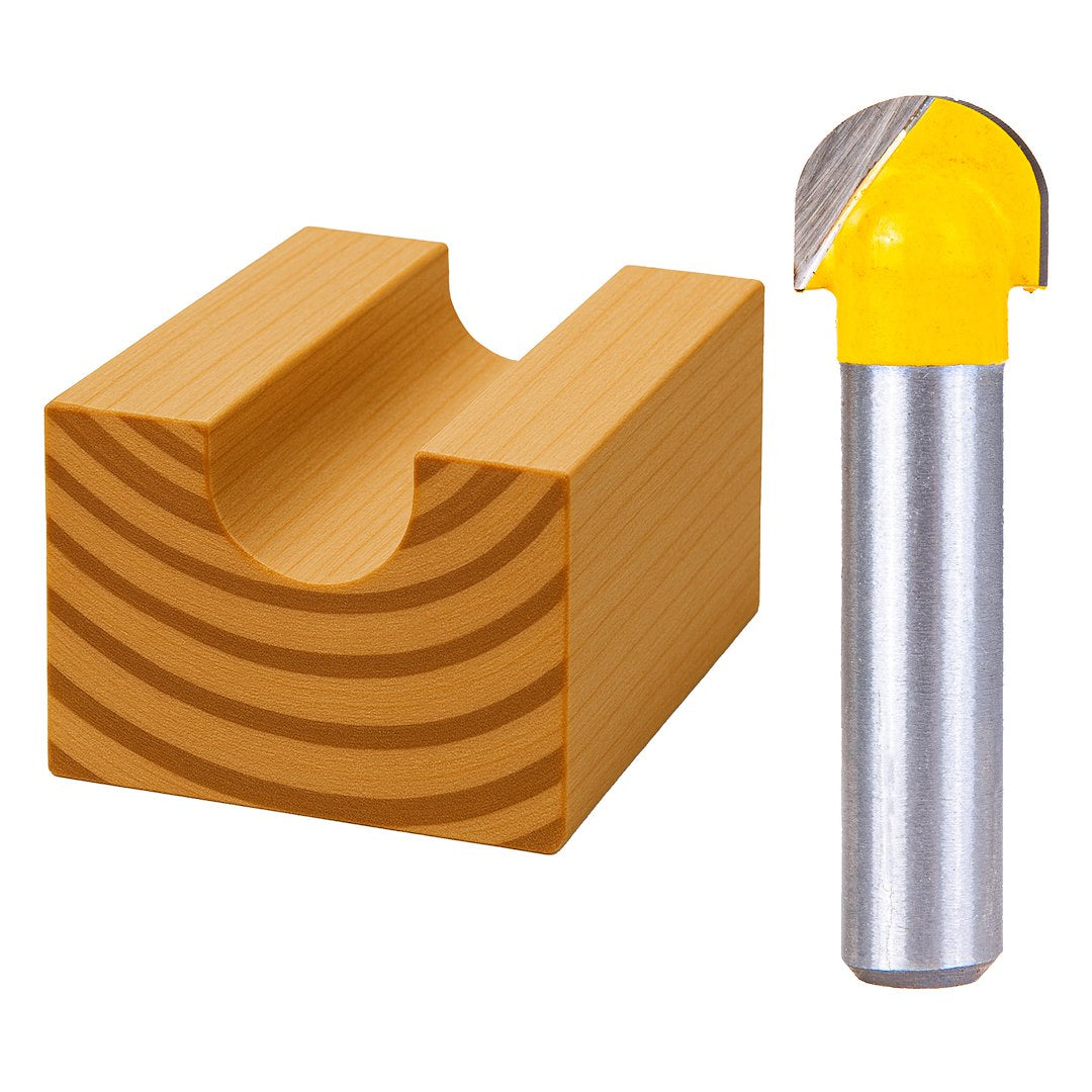 SET 12 FREZE PENTRU LEMN CU DIAMETRU 8MM - HSS, CU SUPORT - GEKO