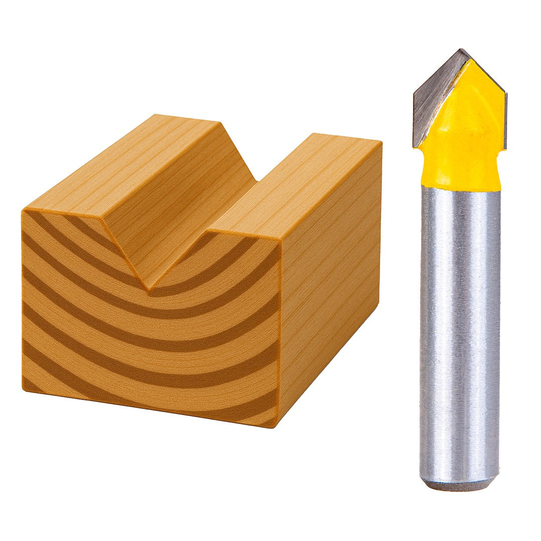 SET 12 FREZE PENTRU LEMN CU DIAMETRU 8MM - HSS, CU SUPORT - GEKO