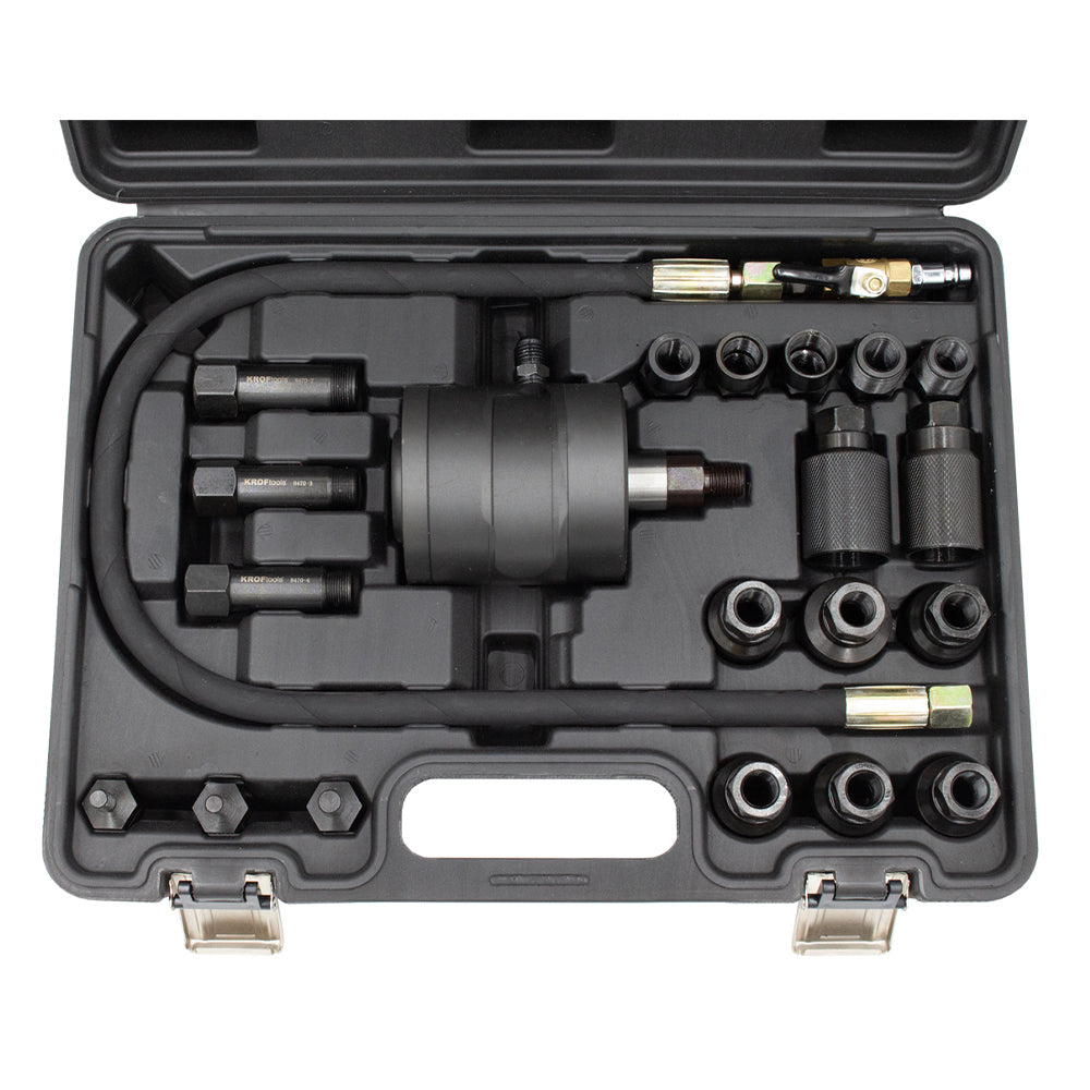 TRUSA PRESA EXTRACTOR PNEUMATIC PENTRU INJECTOARE FORTA 1000 NM 21 PIESE BOSCH DELPHI DENSO SIEMENS