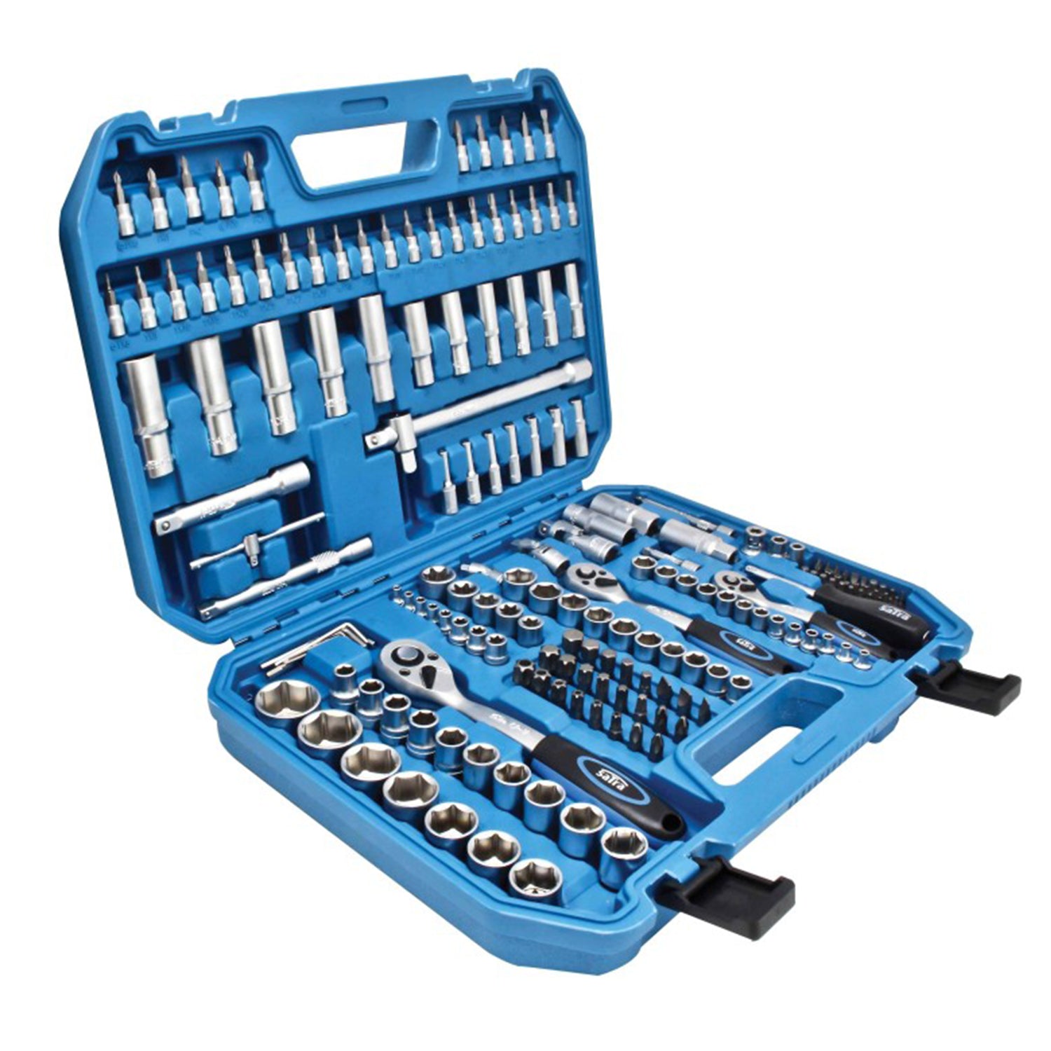 TRUSA DE SCULE CU CHEI TUBULARE, BITI SI CLICHETI 1/4 3/8 1/2 179 PIESE SATRA