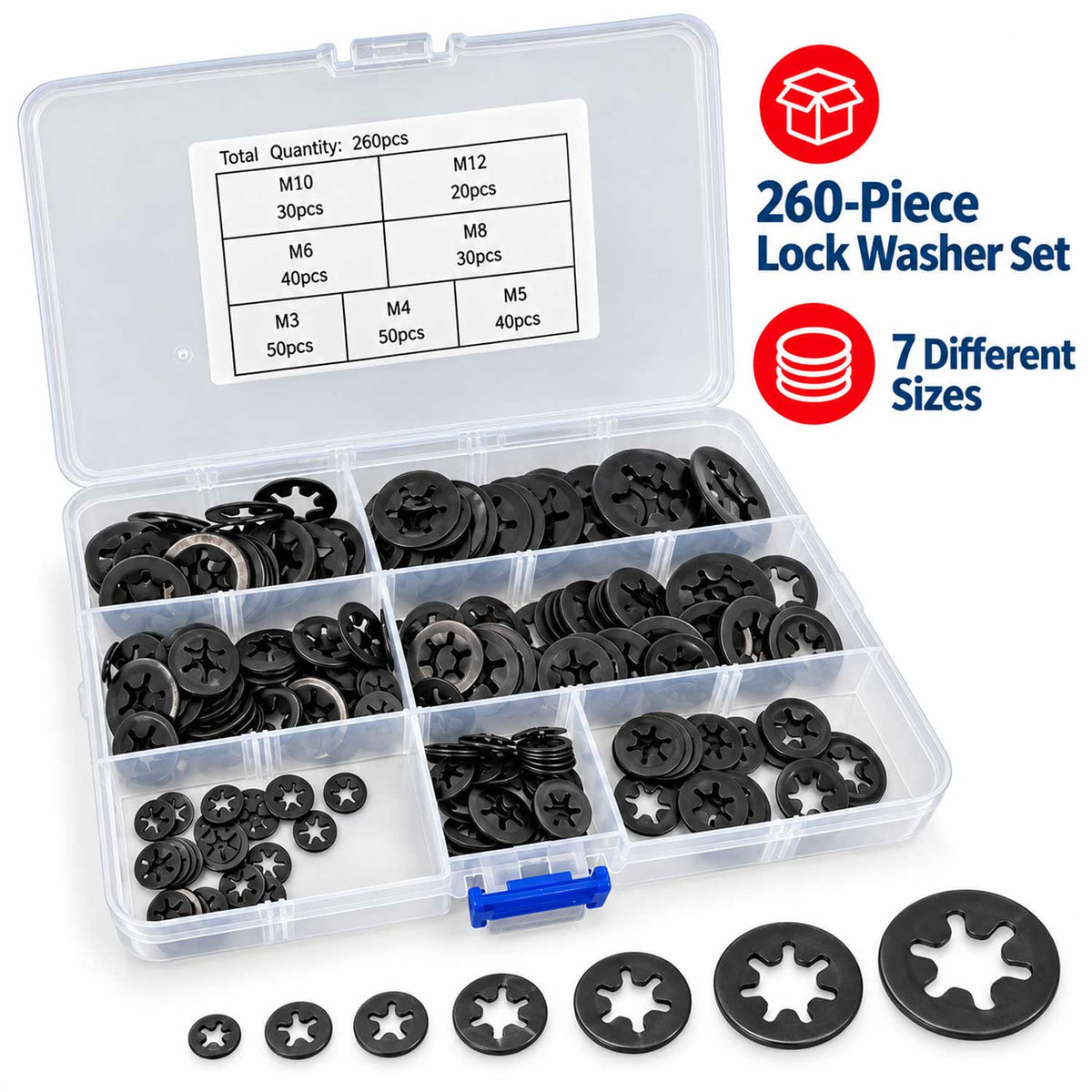 Set saibe de blocare m3-M12 260 buc GEBO TOOLS