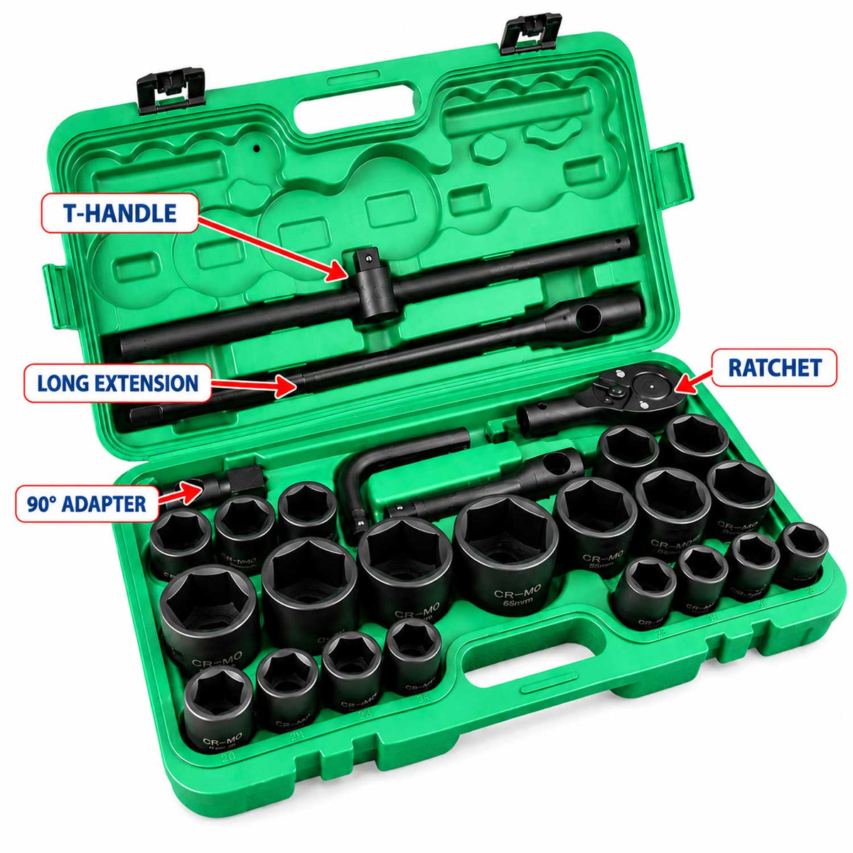 Trusa tubulare de impact in metric cu clichet 3/4" 1" 26 piese GEBO TOOLS