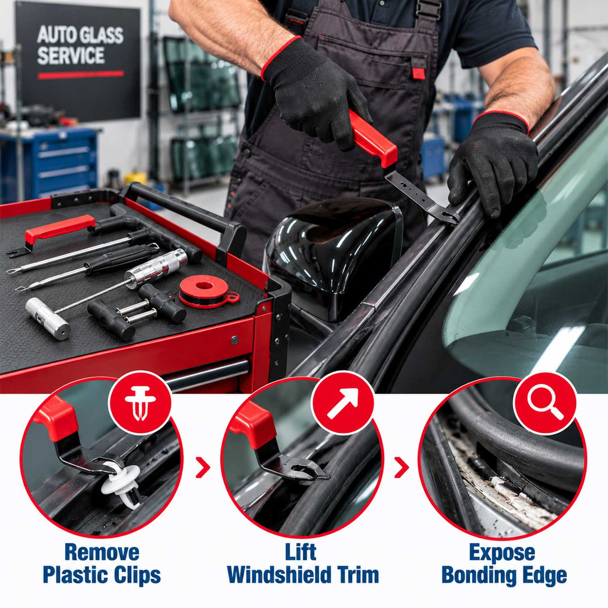 Set scule pt indepartat parbrize auto GEBO TOOLS