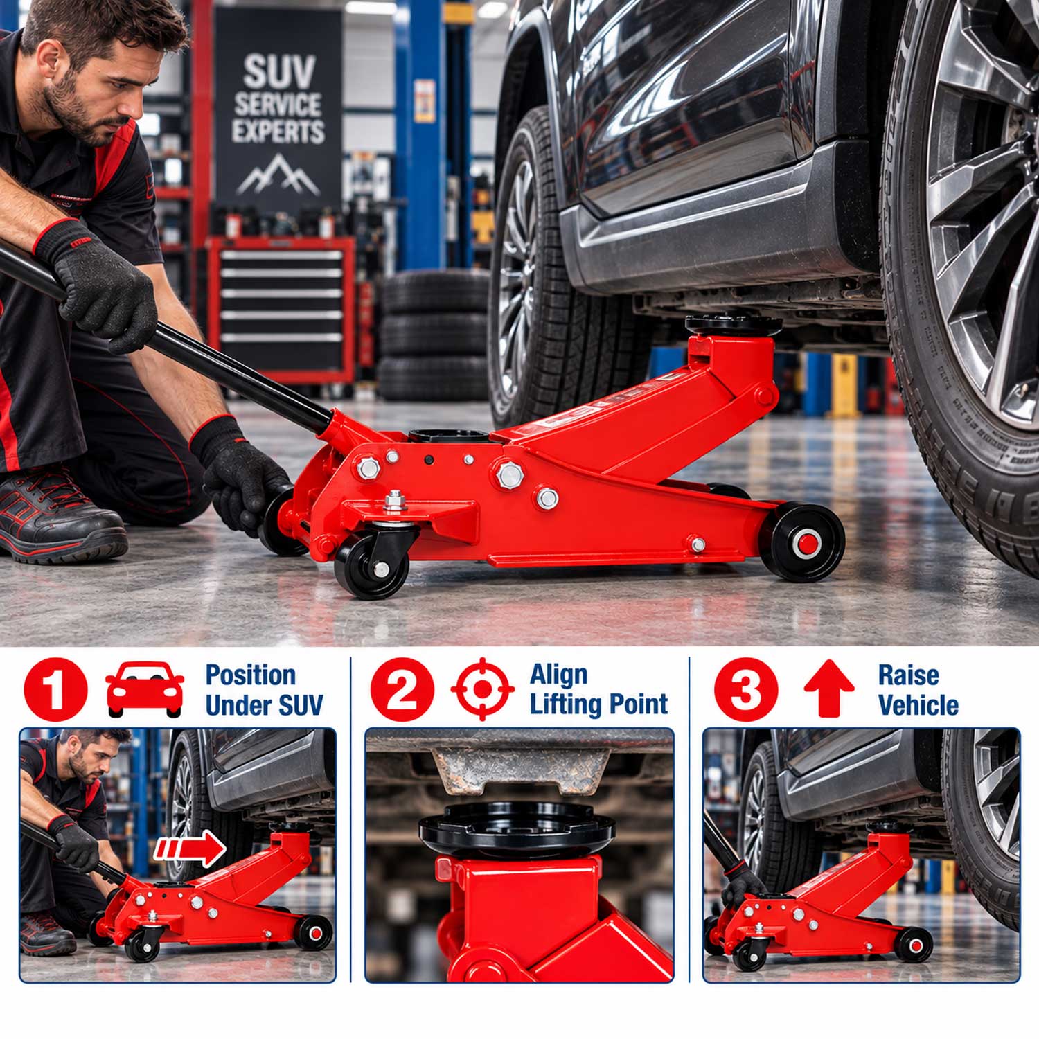 Cric hidraulic tip crocodil 3T GEBO TOOLS