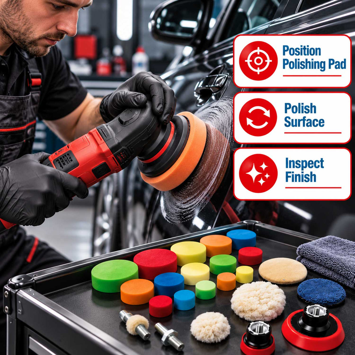 Set 29 buc bureti rezerve pentru lustruit si polisat 25-50-75 mm GEBO TOOLS
