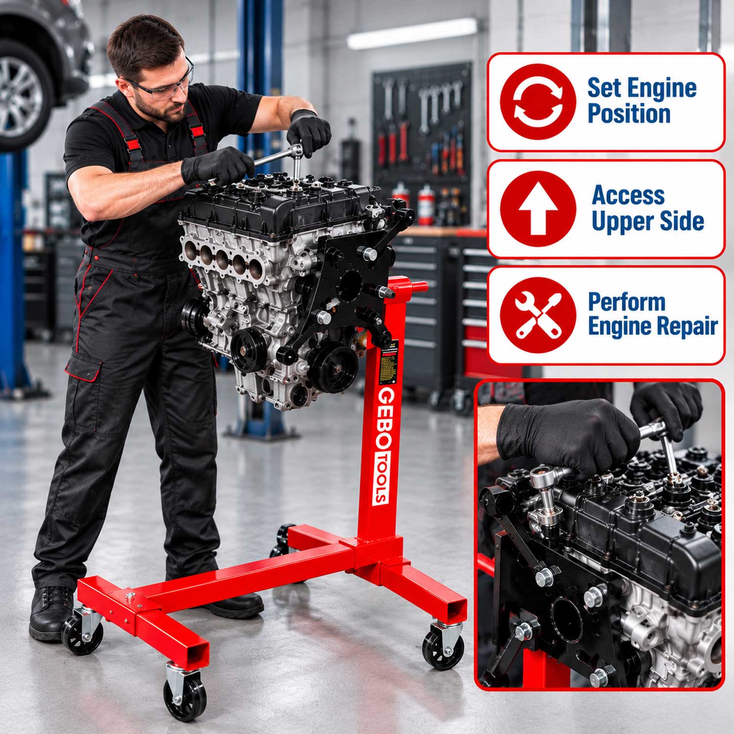 Suport motor rotativ 450 kg GEBO TOOLS