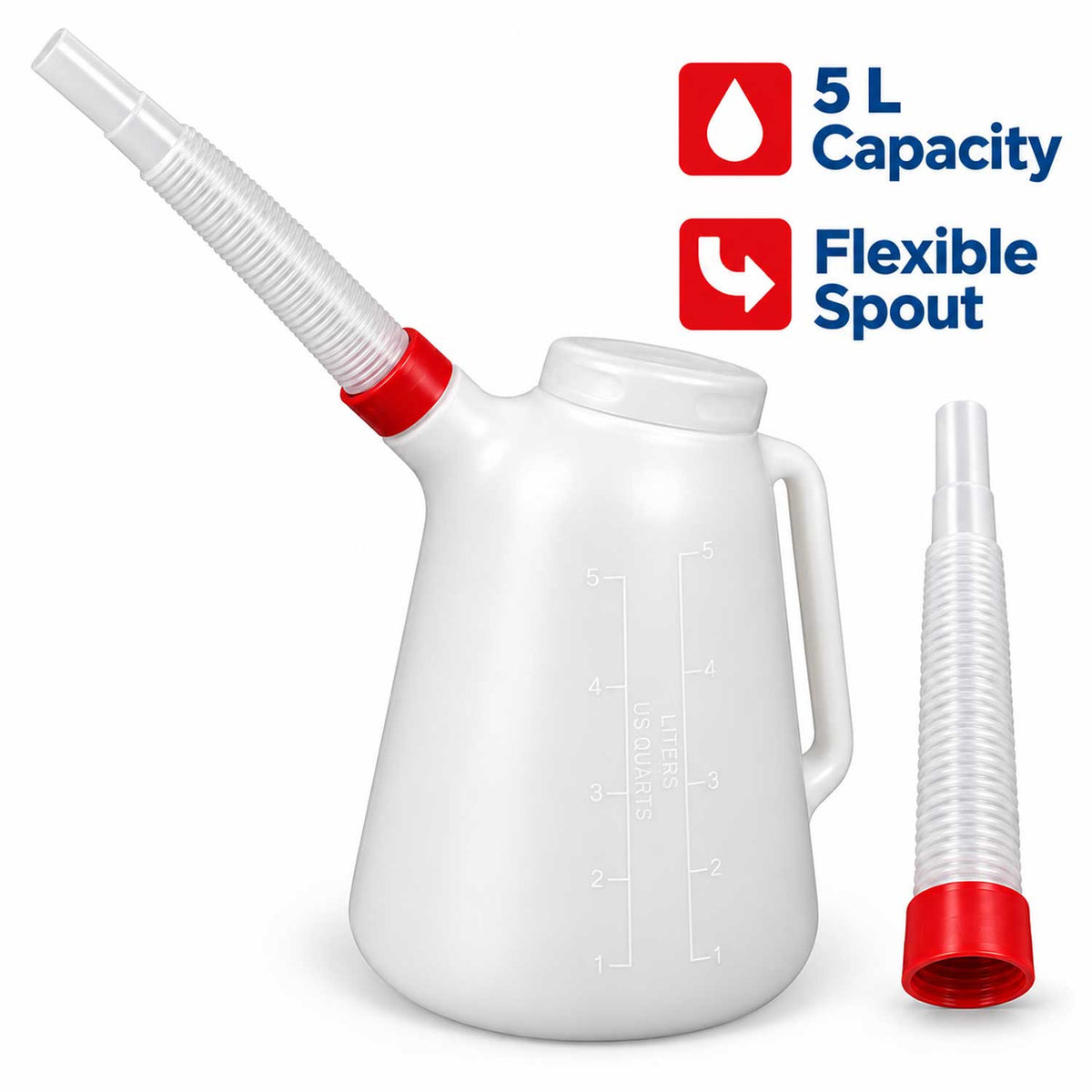 Recipient cu capac si furtun flexibil pentru ulei si antigel 5l GEBO TOOLS