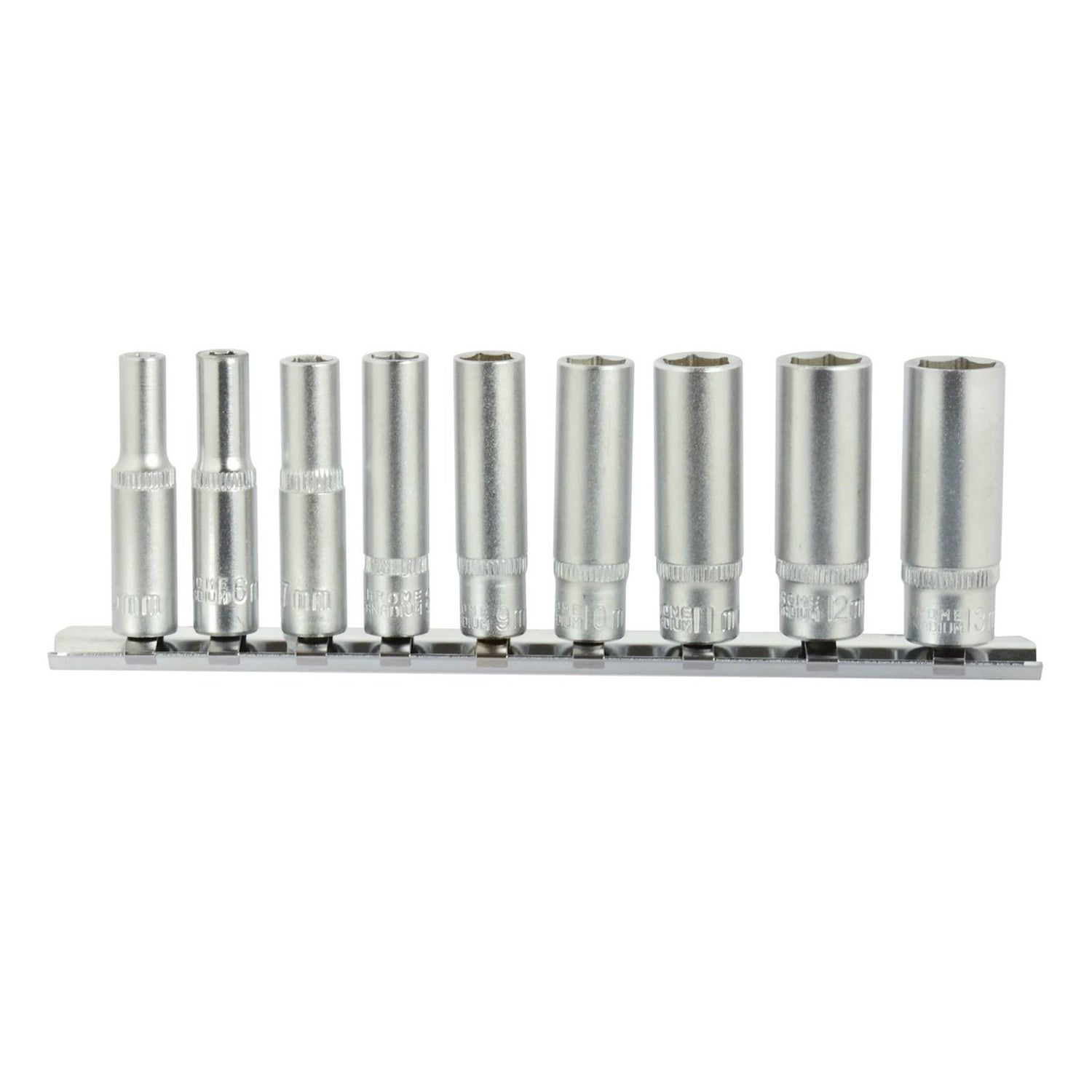 SET CHEI TUBULARE HEXAGONALE CU SUPORT METALIC 1/4'' 5-13MM 9 PIESE GEKO