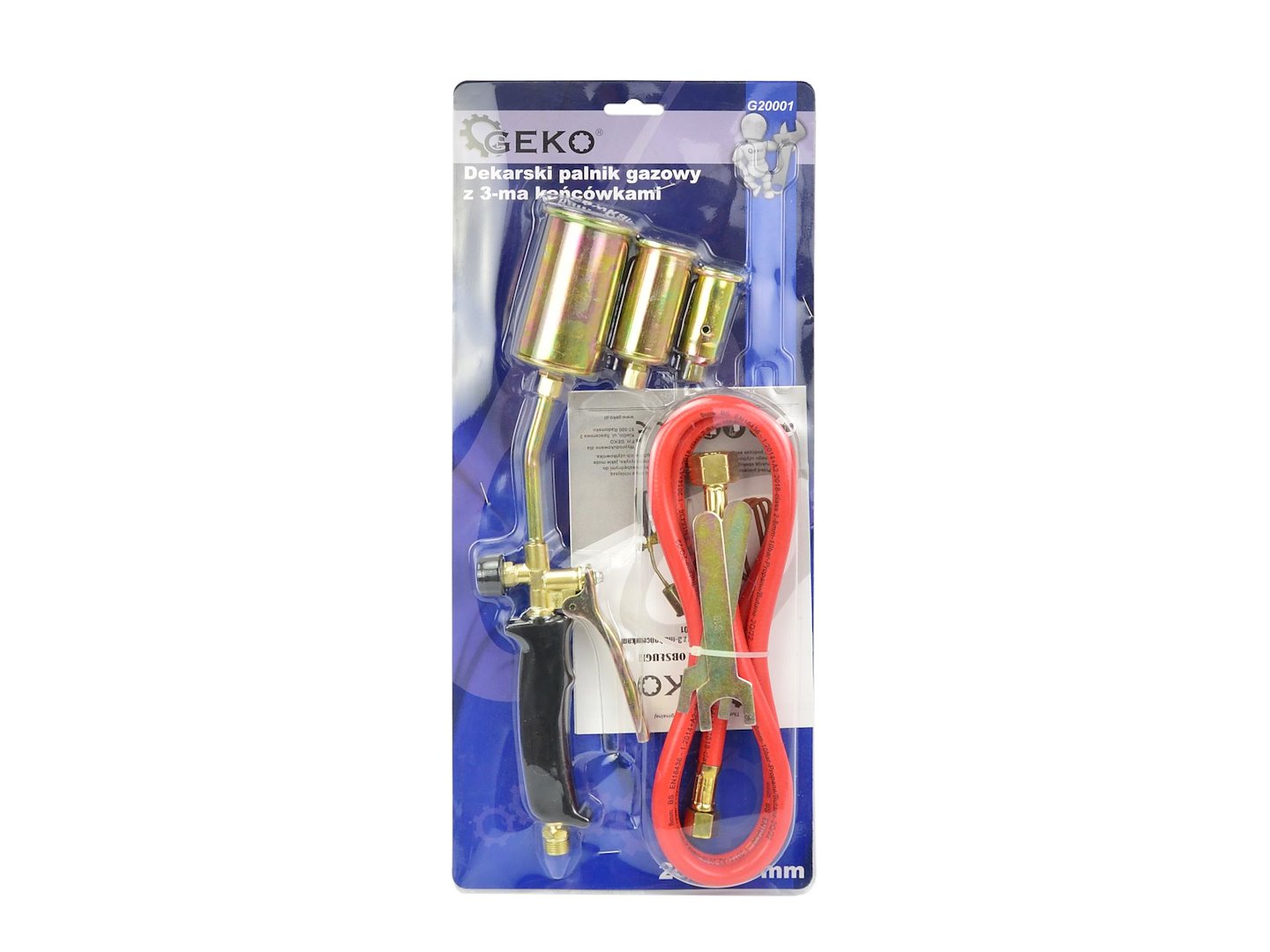 ARZATOR DE GAZ CU FURTUN 1.5M PENTRU INCALZIRE SI ARDERE 3 CAPETE 25, 35 SI 50MM - GEKO