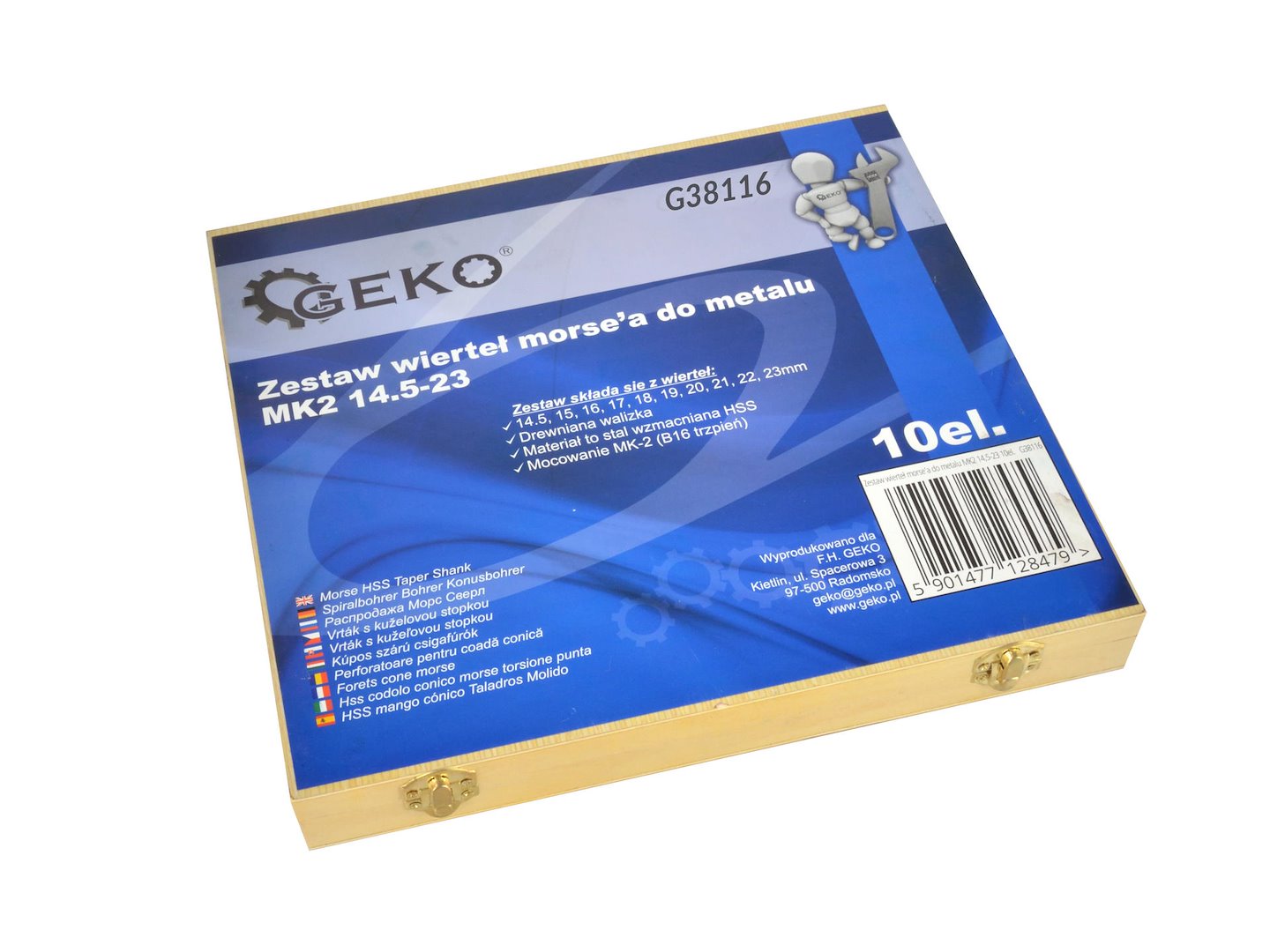 SET 10 BURGHIE MORSE MK2 PENTRU METAL, 14,5–23 MM – HSS, PRINDERE CON B16