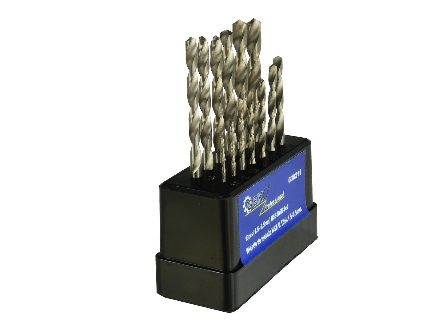 SET 13 BURGHIE HSS PENTRU METAL, 1.5-6.5 MM – PRINDERE CILINDRICA, VARF 135°
