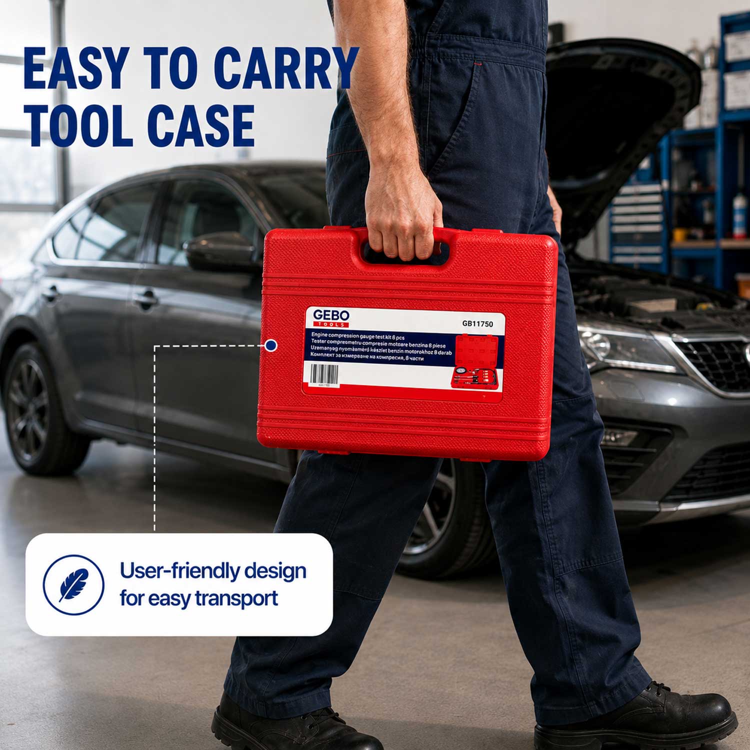 Tester compresmetru compresie motoare benzina 8 piese GEBO TOOLS