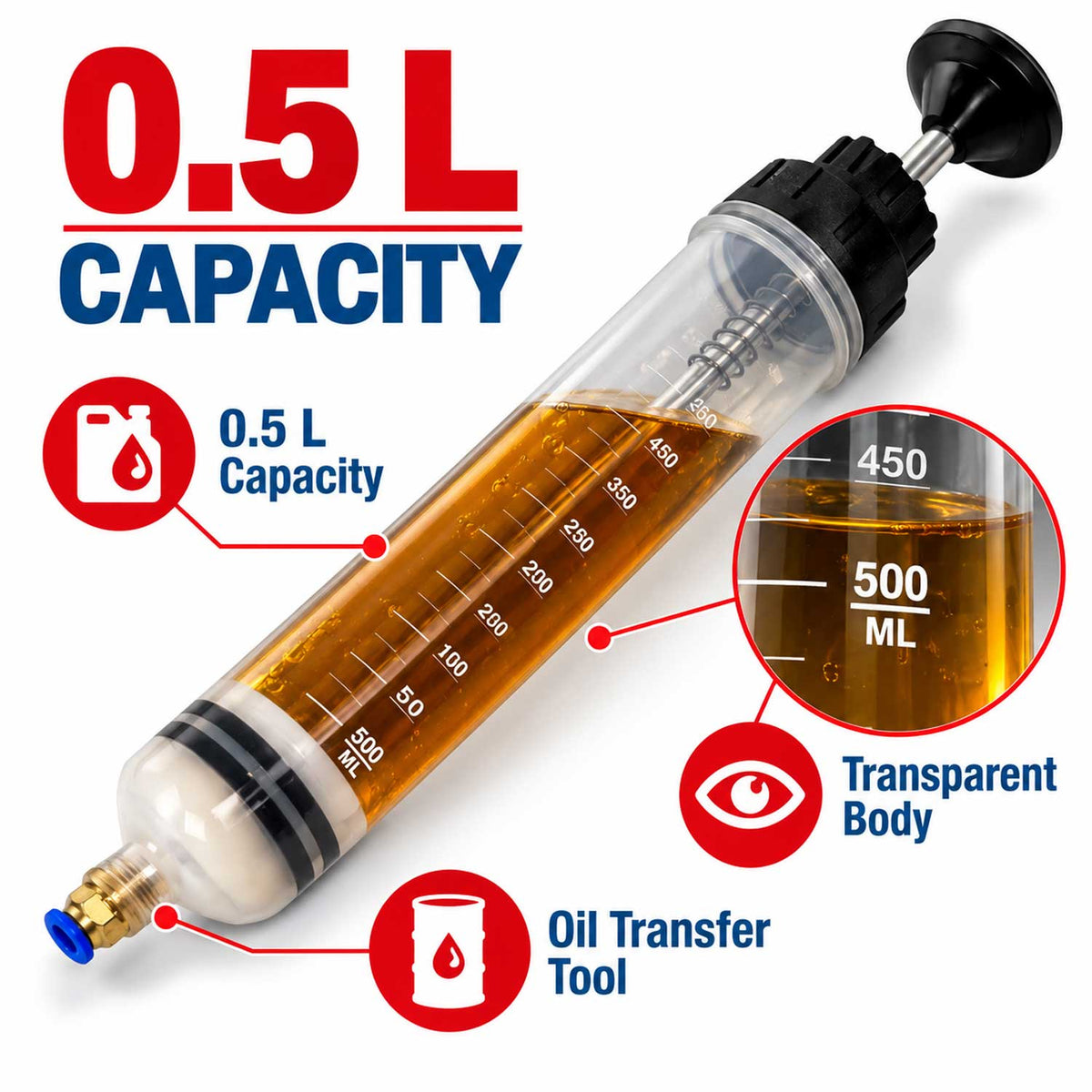 Pompa drenaj ulei 0.5l GEBO TOOLS