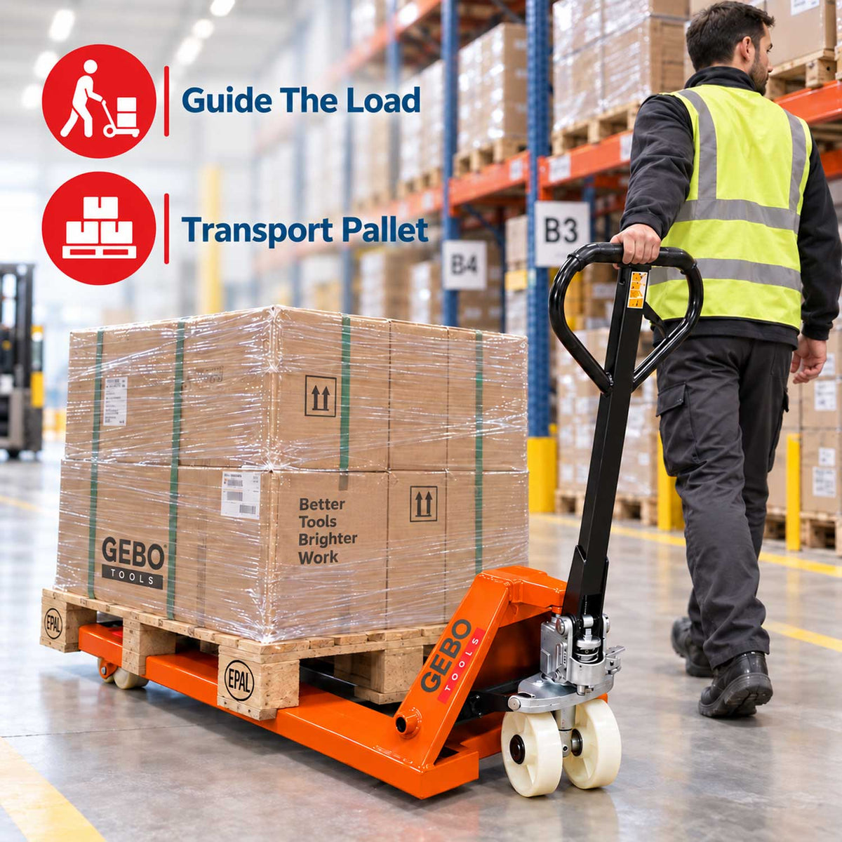 Transpalet manual 2.5T 120 x 55 cm GEBO