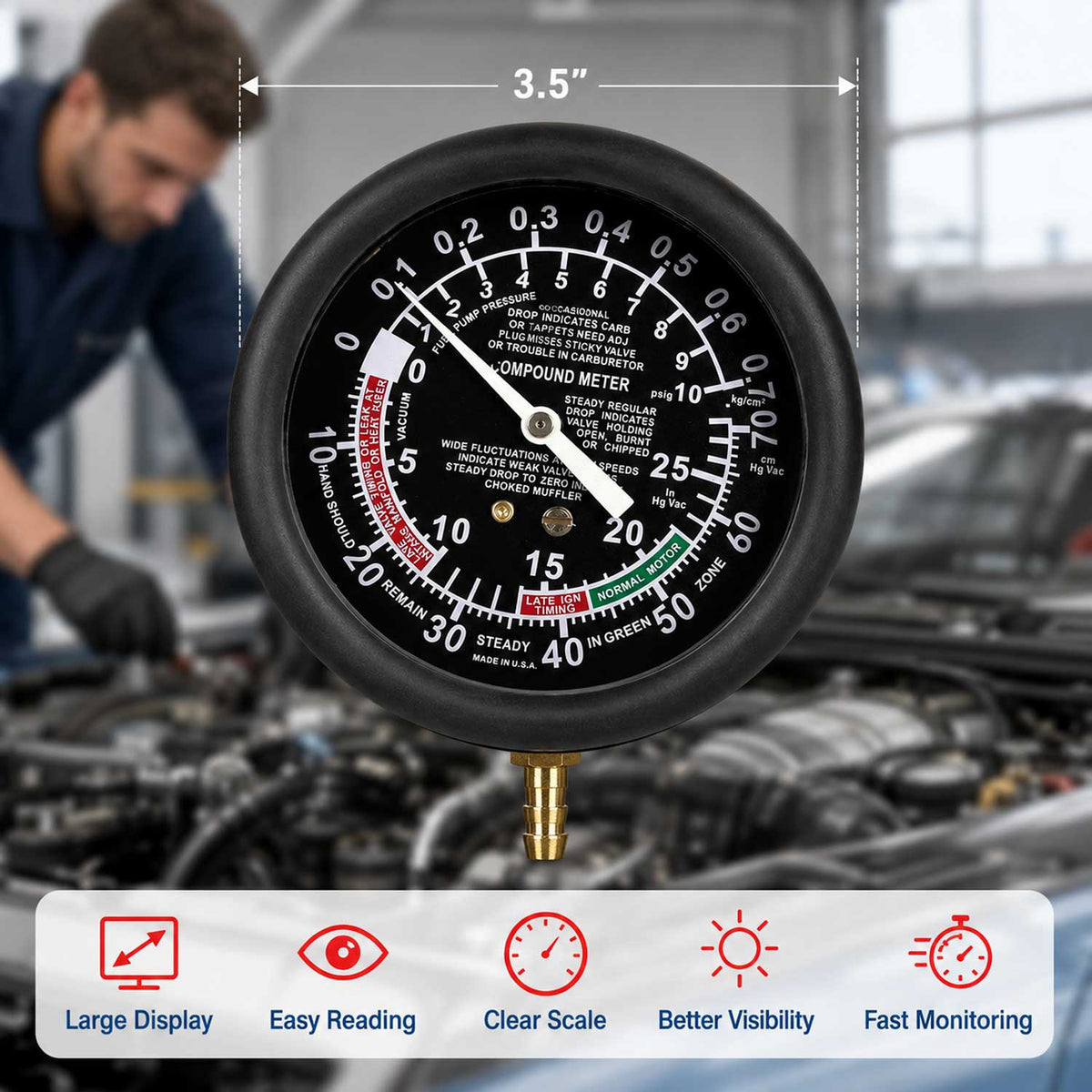 Manometru de presiune si vacuum GEBO TOOLS