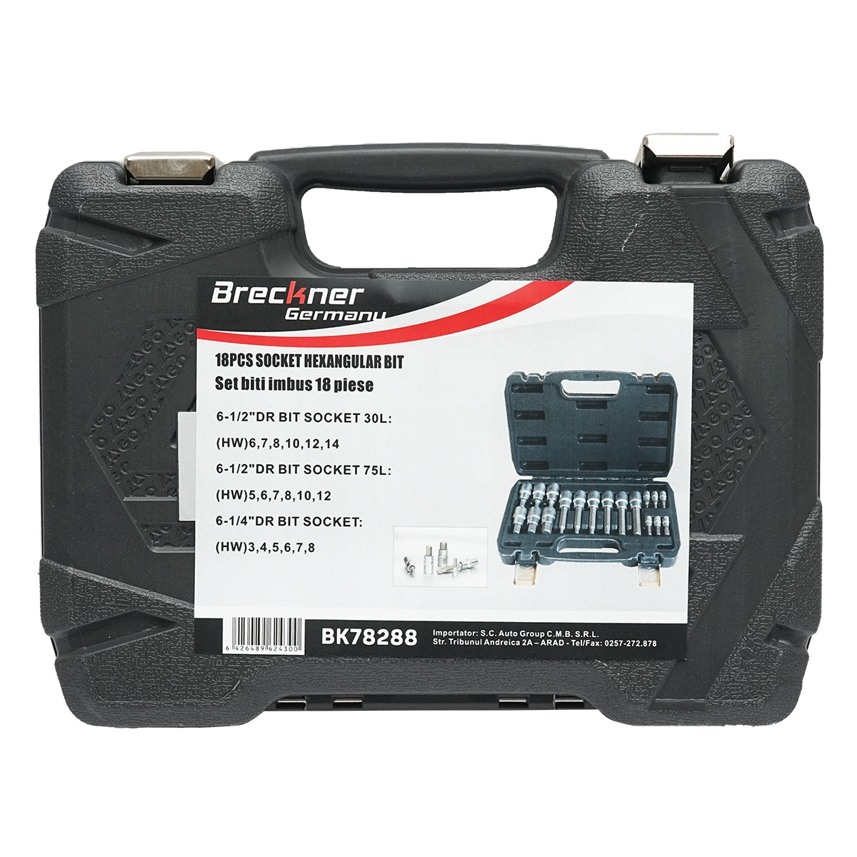 SET 18 BITI IMBUS HEXAGONALE SCURTE SI LUNGI 1/4 1/2