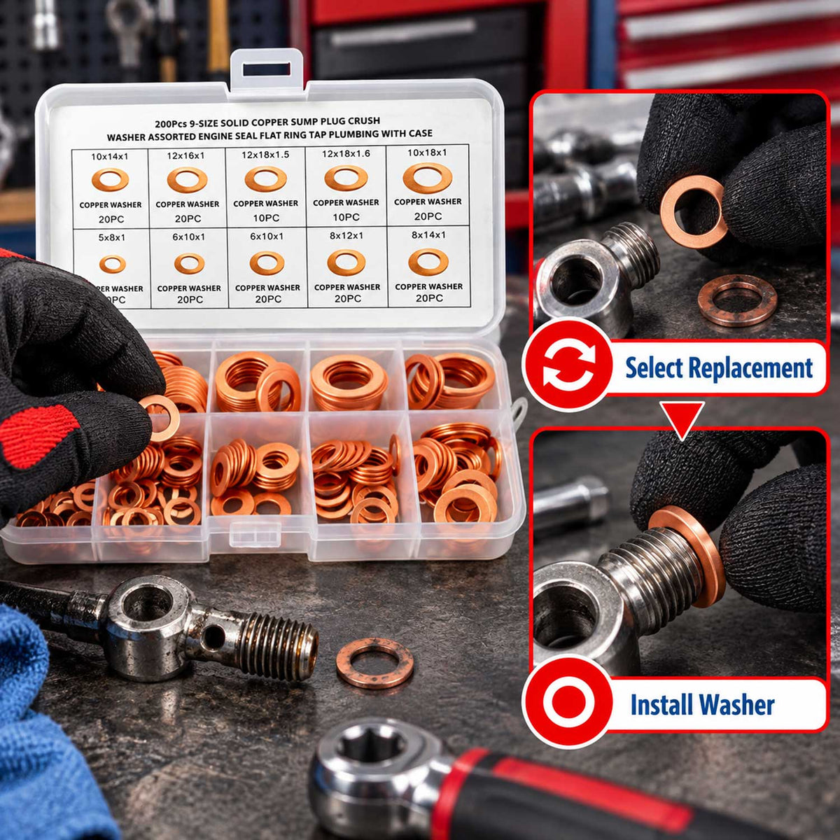 Set saibe cupru 200 buc GEBO TOOLS
