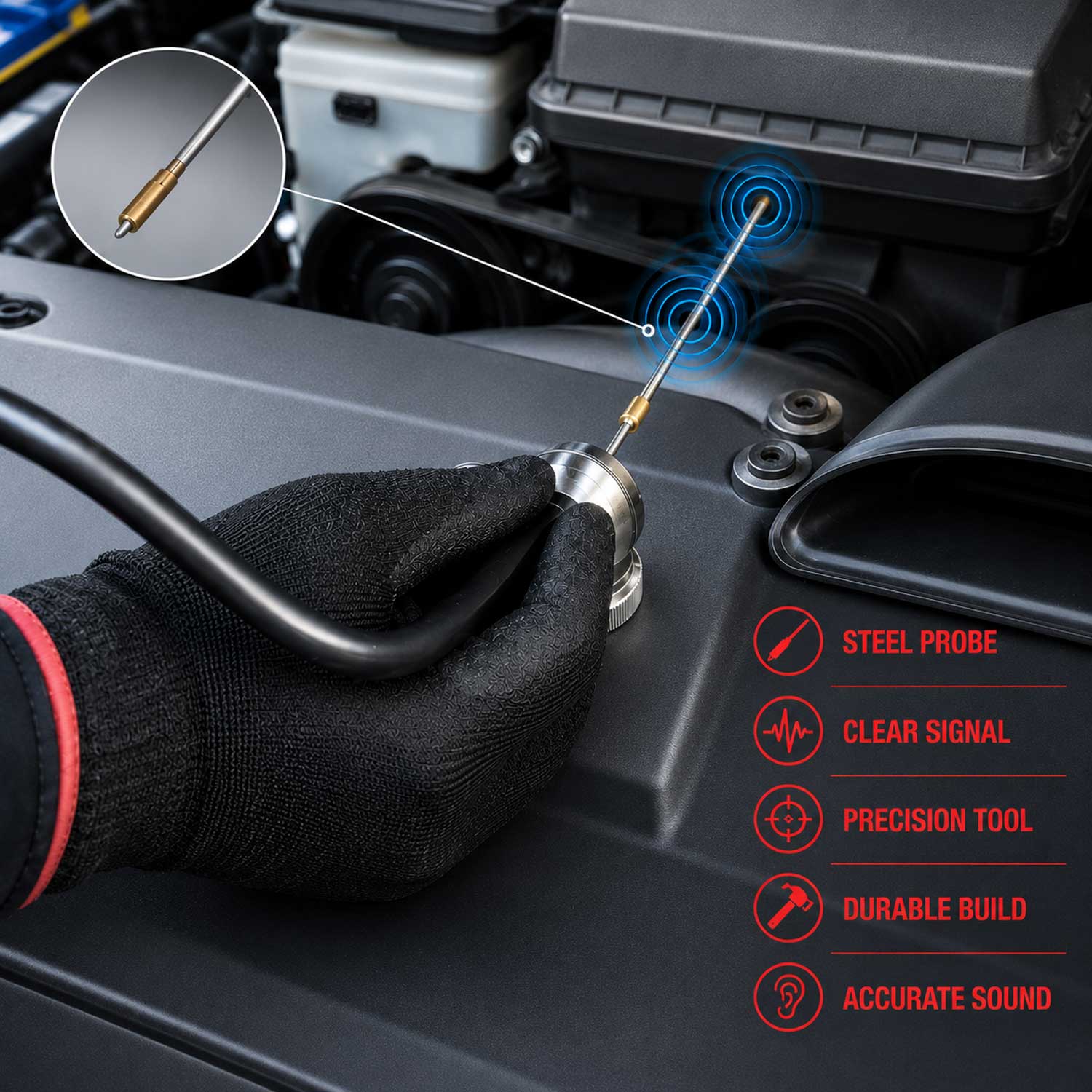 Stetoscop mecanic auto pentru diagnoza sunete motor GEBO TOOLS