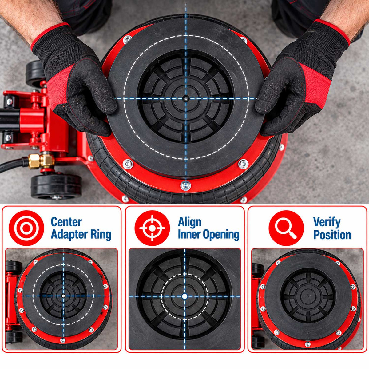 Inel adaptor tampon cauciuc pentru cric perna aer 3.5T GEBO TOOLS