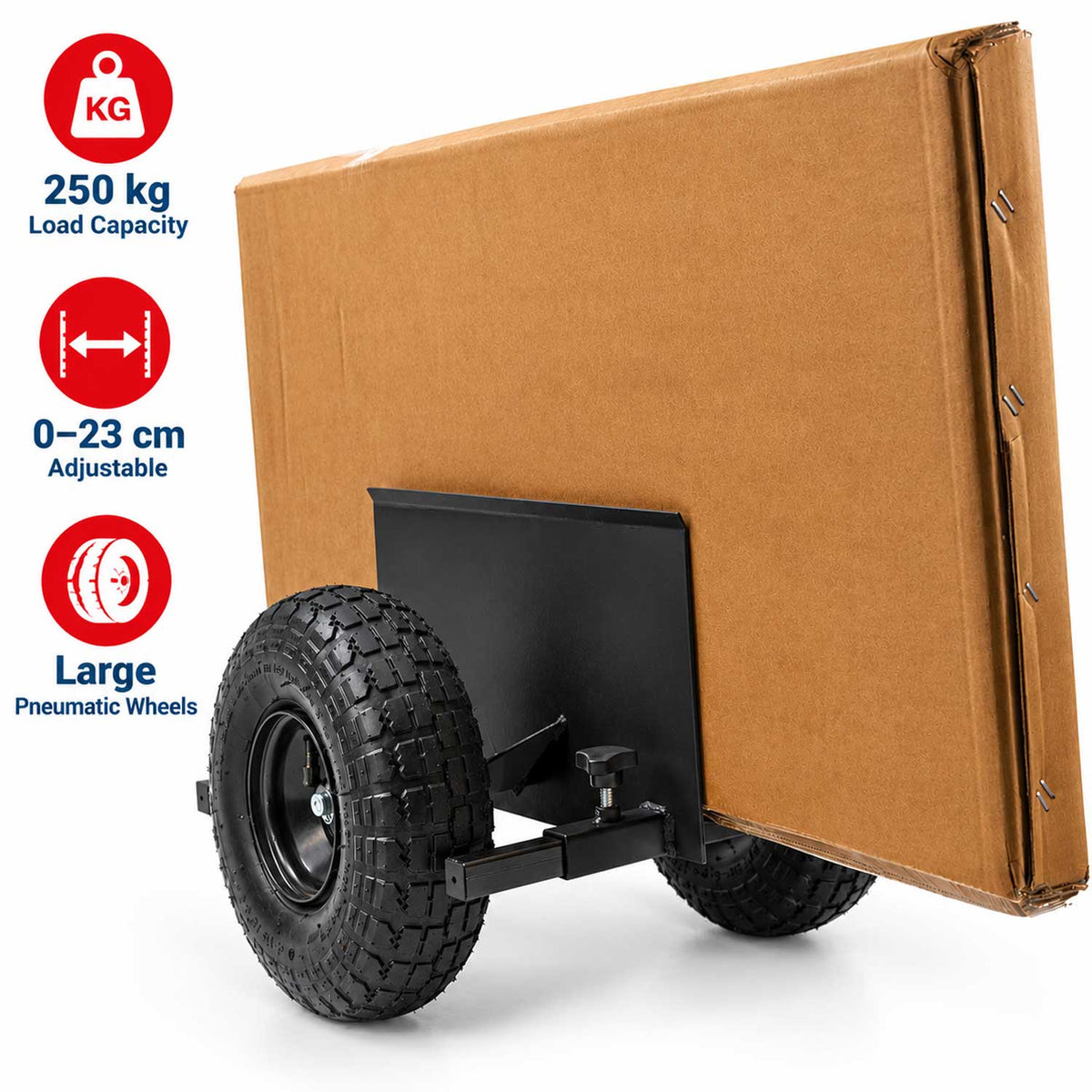 Carucior reglabil de transport placi dimensiuni mari roti mari pe aer GEBO TOOLS