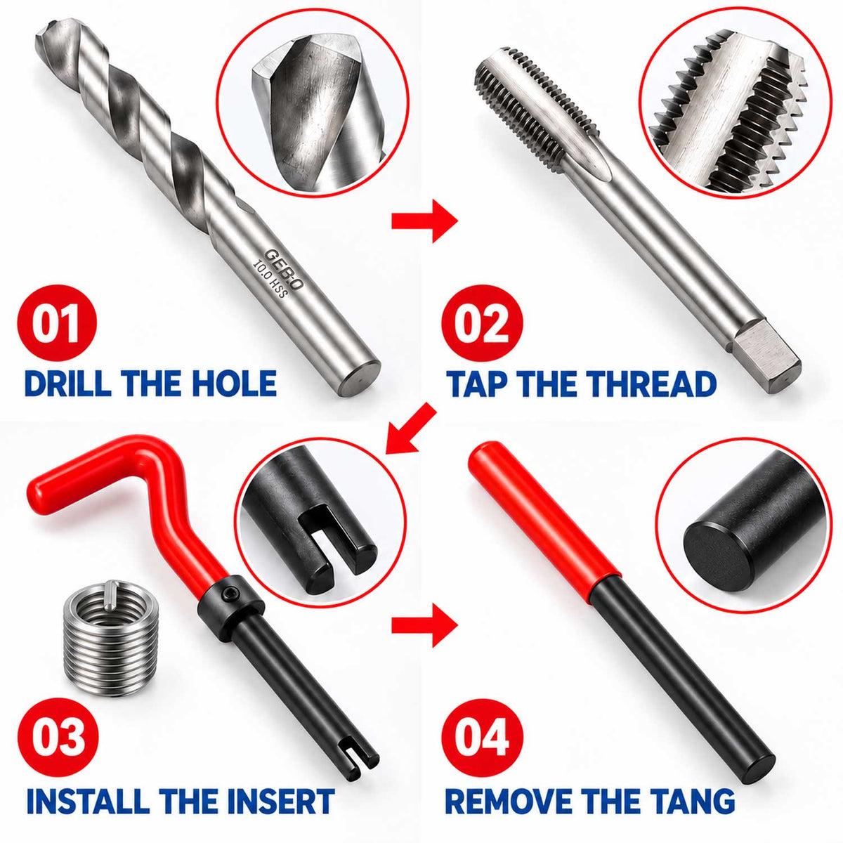 Kit reparatie filet m10x1.0 GEBO TOOLS