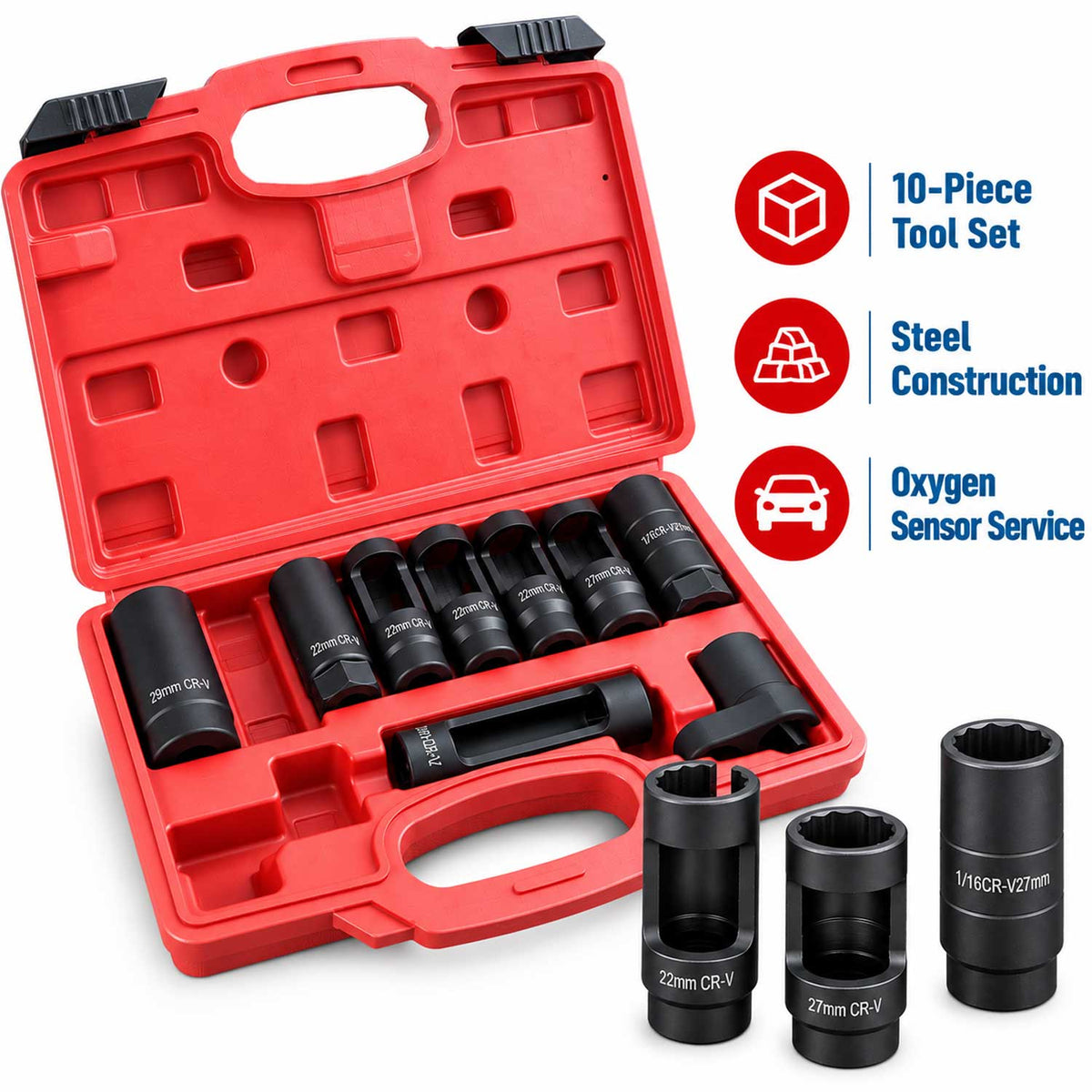 Trusa chei pentru sonda lambda 10 piese GEBO TOOLS