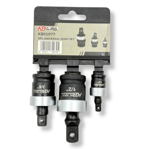 SET ADAPTOR IMPACT CU ARTICULATIE CARDANICA 3 PIESE 1/4'' 3/8'' 1/2''