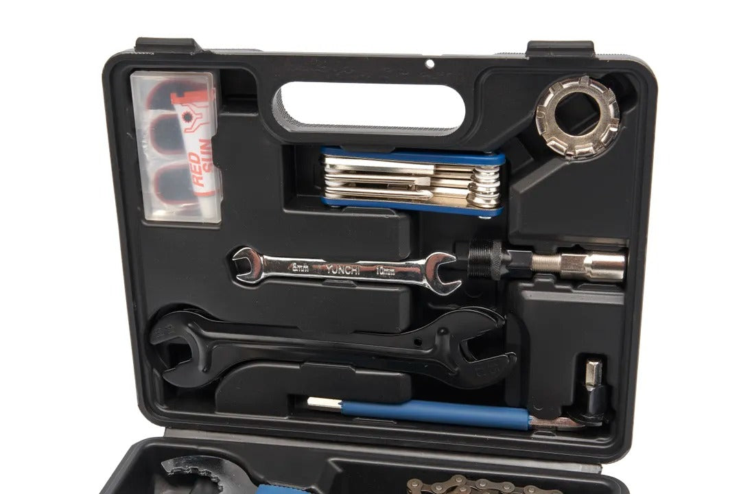 TRUSA DE SCULE PENTRU REPARAT BICICLETE 18 PIESE HBM